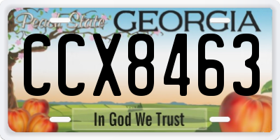 GA license plate CCX8463