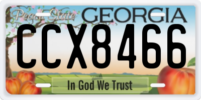 GA license plate CCX8466