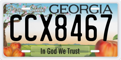 GA license plate CCX8467