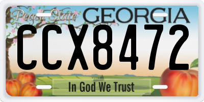 GA license plate CCX8472