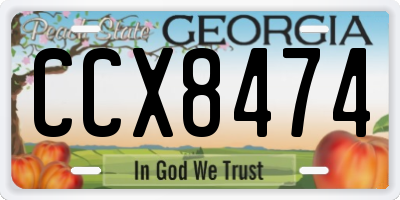 GA license plate CCX8474