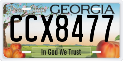 GA license plate CCX8477