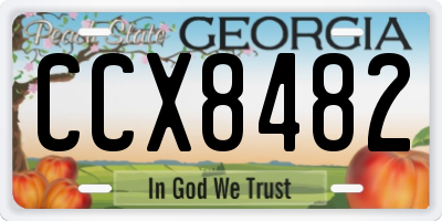 GA license plate CCX8482