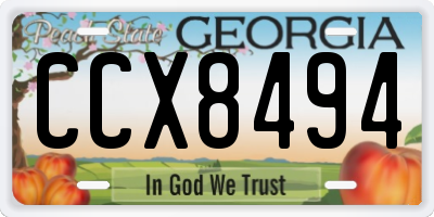 GA license plate CCX8494