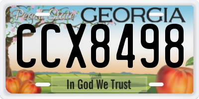 GA license plate CCX8498
