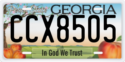 GA license plate CCX8505