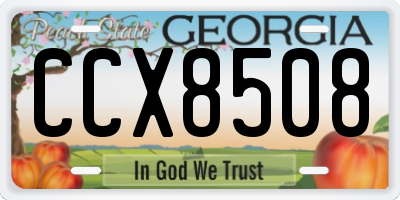 GA license plate CCX8508