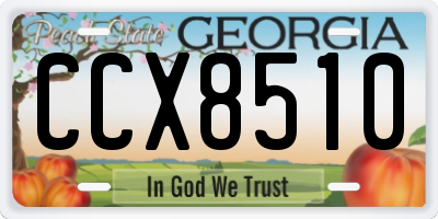 GA license plate CCX8510