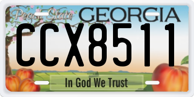 GA license plate CCX8511