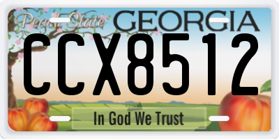 GA license plate CCX8512