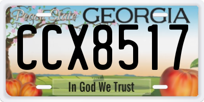 GA license plate CCX8517