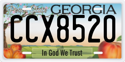 GA license plate CCX8520