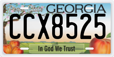 GA license plate CCX8525