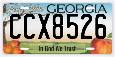 GA license plate CCX8526