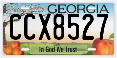 GA license plate CCX8527