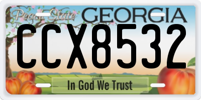 GA license plate CCX8532