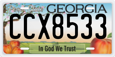 GA license plate CCX8533