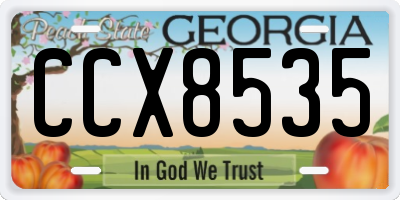 GA license plate CCX8535