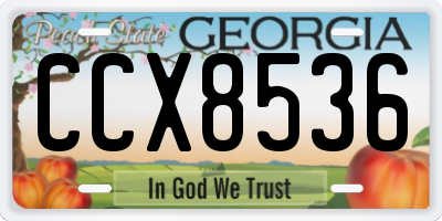 GA license plate CCX8536