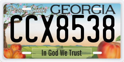 GA license plate CCX8538