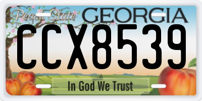 GA license plate CCX8539