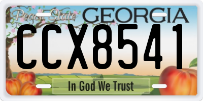 GA license plate CCX8541