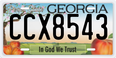 GA license plate CCX8543