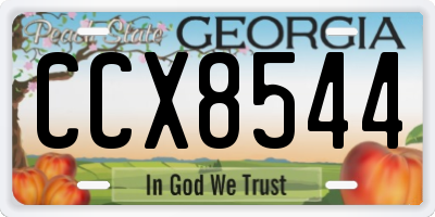 GA license plate CCX8544