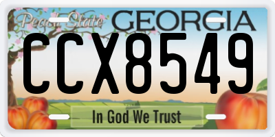 GA license plate CCX8549