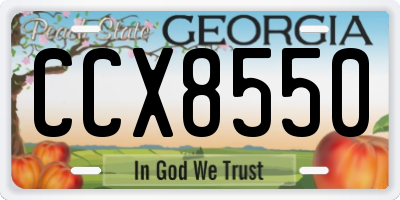 GA license plate CCX8550
