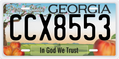 GA license plate CCX8553