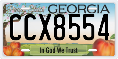 GA license plate CCX8554