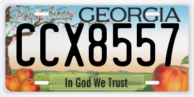 GA license plate CCX8557