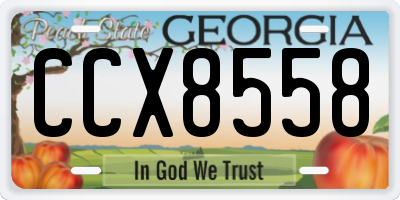 GA license plate CCX8558