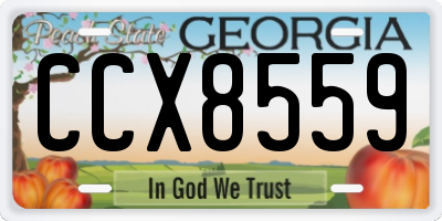 GA license plate CCX8559