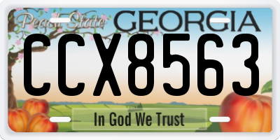 GA license plate CCX8563