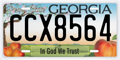GA license plate CCX8564