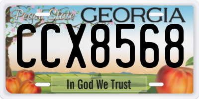 GA license plate CCX8568