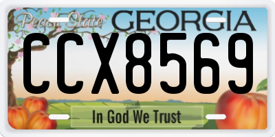 GA license plate CCX8569