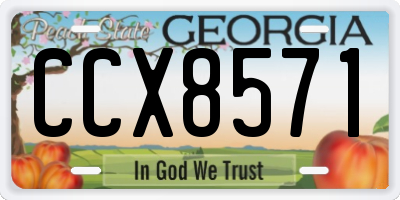 GA license plate CCX8571