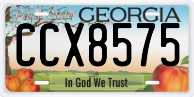 GA license plate CCX8575