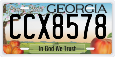GA license plate CCX8578