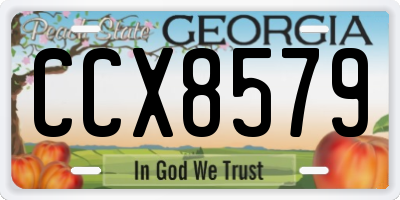 GA license plate CCX8579