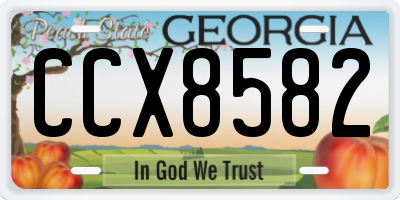 GA license plate CCX8582