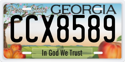 GA license plate CCX8589