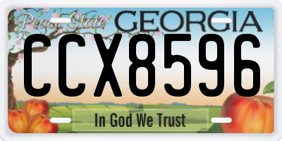 GA license plate CCX8596