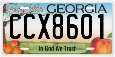 GA license plate CCX8601