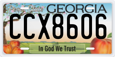 GA license plate CCX8606