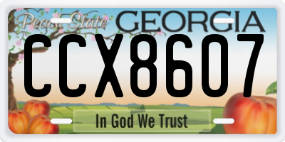 GA license plate CCX8607