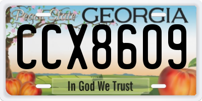 GA license plate CCX8609